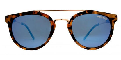 Black Polarized Round Mirror Sunglasses Unisex BeOne b1pl-Ryan-front