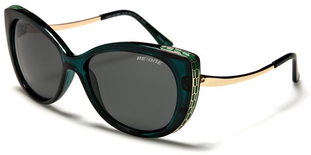 Polarised Elegant Cat Eye Womens Sunglasses Blue/Gold/Smoke Lens BeOne b1pl-altac