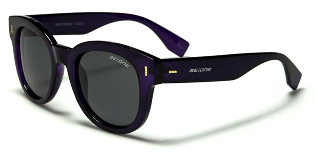 Polarised Retro Classic Sunglasses for Women Purple Smoke Lens BeOne b1pl-angied