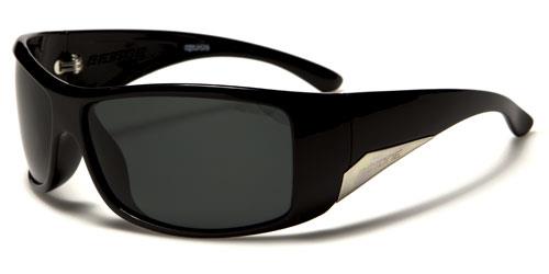 Designer Large Wrap Polarized Sunglasses for Mens Ladies women Gloss Black/Gold/Smoke Lens BeOne b1pl-charliea