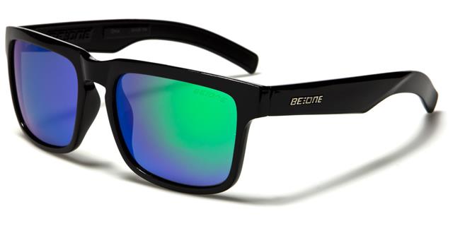 Designer Classic Polarized Sunglasses for men and Women Gloss Black Green Mirror Lens BeOne b1pl-chrise_63d637e8-bca7-4d07-a196-89ec09312014