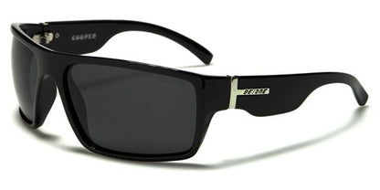 Polarised Driving Mirrored Sunglasses Unisex Gloss Black/Black Lens BeOne b1pl-coopera