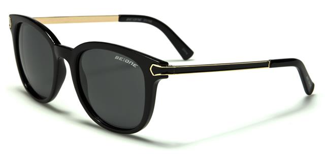 Women's Polarised Round Cat Eye Sunglasses Great for Driving Black/Gold/Smoke Lens BeOne b1pl-divinea_714e31b6-7c37-42fc-9d00-95421a2ba4de