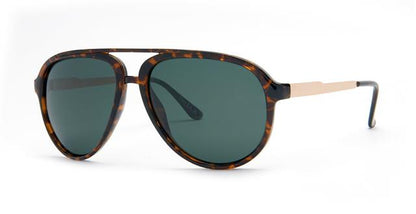 BeOne Retro Polarized Pilot Sunglasses for Men Gloss Tortoise Brown/Gold/Green Lens BeOne b1pl-escape-o_18cdfdfe-3133-4ae9-a385-064125d4ff67