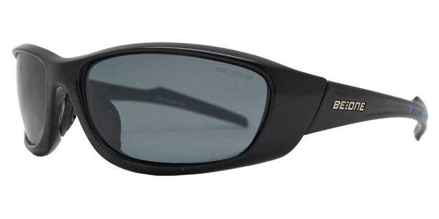 Polarized Men's Sport wrap around Sunglasses Running fishing Driving UV400 Gloss Black/Smoke Lens BeOne b1pl-leoa