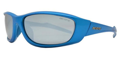 Polarized Men's Sport wrap around Sunglasses Running fishing Driving UV400 Blue/Smoke Mirror Lens BeOne b1pl-leob