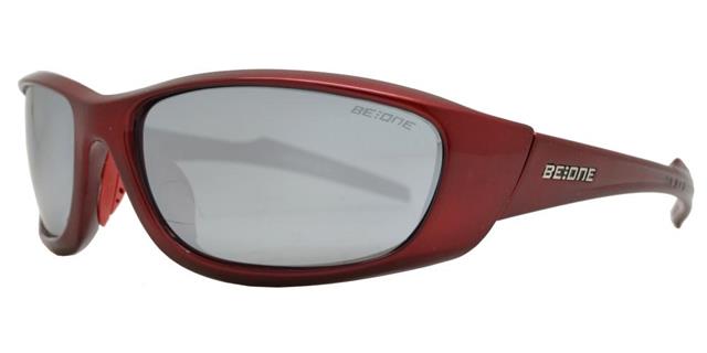 Polarized Men's Sport wrap around Sunglasses Running fishing Driving UV400 Red/Smoke Mirror Lens BeOne b1pl-leoe
