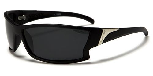 Small Black Polarized Wrap Sunglasses for Men Matt Black Smoke Lens BeOne b1pl-leonb