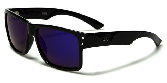 Men's Designer Inspired Polarized Big Classic Sunglasses Gloss Black Blue Mirror Lens BeOne b1pl-lylee