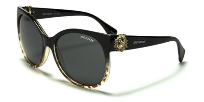 Women's Polarised Cat Eye Sunglasses Great for Driving Black & Tortoise/Gold/Smoke Lens BeOne b1pl-milanob