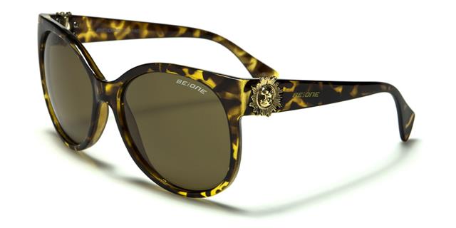 Women's Polarised Cat Eye Sunglasses Great for Driving Tortoise Brown/Gold/Brown Lens BeOne b1pl-milanoe