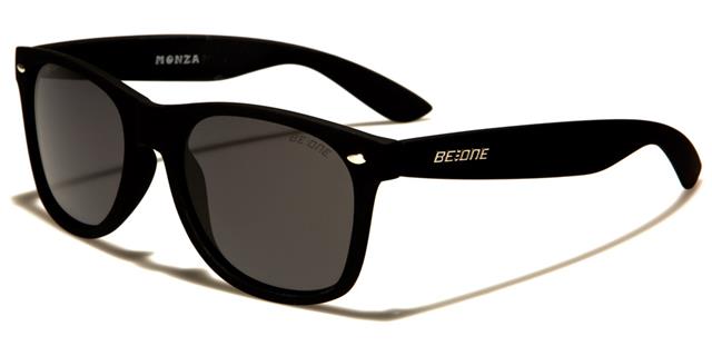 Unisex Classic Polarised Sunglasses Designer Retro Frame with Mirror Lens Matt Black Smoke lens BeOne b1pl-monzab_53b37210-2e71-4386-aeb3-9db974a30382