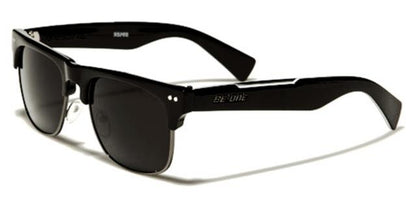 Men's Designer Classic Sunglasses with Polarized Lens BeOne b1pl-nerona BLACK SILVER SMOKE LENS