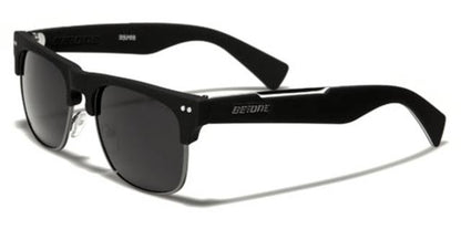 Men's Designer Classic Sunglasses with Polarized Lens MATT BLACK SILVER SMOKE LENSES BeOne b1pl-neronc