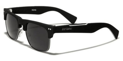 Men's Designer Classic Sunglasses with Polarized Lens BeOne b1pl-neronc MATT BLACK SILVER SMOKE LENSES