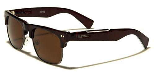 Men's Designer Classic Sunglasses with Polarized Lens BROWN GUNMETAL BROWN LENSES BeOne b1pl-nerond