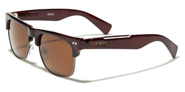 Men's Designer Classic Sunglasses with Polarized Lens BROWN SILVER BROWN LENSES BeOne b1pl-neronh
