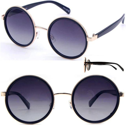 Ladies Over Size Round Polarized Sunglasses Black Gold Gradient Smoke Lens BeOne b1pl-theory-4_c495879c-3f07-40f1-bbf2-1726b43b1c62