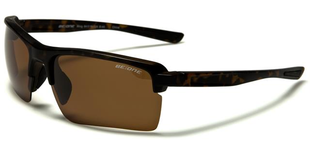 Sports Polarized Fishing Wrap Around Sunglasses Unisex Brown Brown Lens BeOne b1pl-wingb