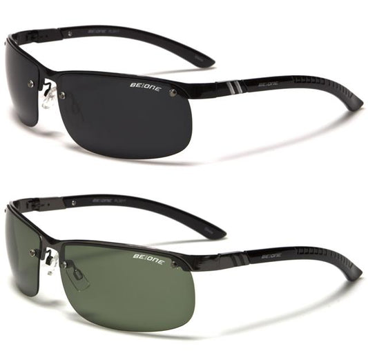 Mens Polarized Semi-Rimless Metal Sports Sunglasses BeOne b1pl3917_4e75023f-b280-4f74-acd5-e2ad63858bbf
