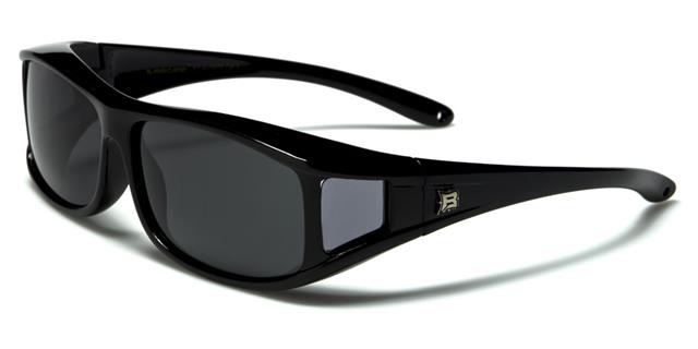 Unisex Polarized Cover Over Fit Over your Glasses Sunglasses BLACK / SMOKE LENSES Barricade bar602pza
