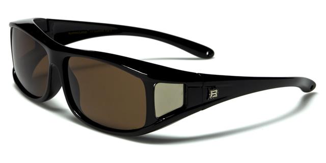 Unisex Polarized Cover Over Fit Over your Glasses Sunglasses BLACK / BROWN LENSES Barricade bar602pzb