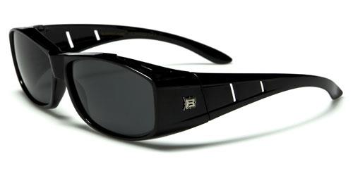 Unisex Polarized Cover Over Fit Over your Glasses Sunglasses OTG BLACK / SMOKE LENSES Barricade bar603pza