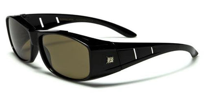 Unisex Polarized Cover Over Fit Over your Glasses Sunglasses OTG BLACK / BROWN LENSES Barricade bar603pzb