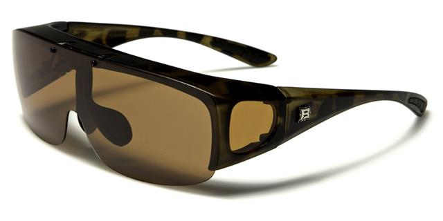Polarized Flip Up Cover OTG Fit Over glasses Sunglasses Tortoise Brown Brown Lens Barricade bar605pzm