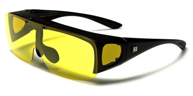 Polarized Flip Up Cover OTG Fit Over glasses Sunglasses Black Yellow Night Vision Lens Barricade bar605pzp