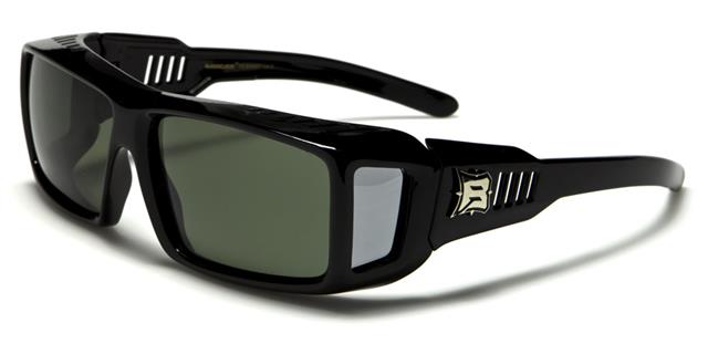 Unisex Polarized Cover Over Fit Over your Glasses Sunglasses OTG Black Smoke Green Lens Barricade bar607pzc