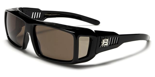 Unisex Polarized Cover Over Fit Over your Glasses Sunglasses OTG Black Light Brown Lens Barricade bar607pzg
