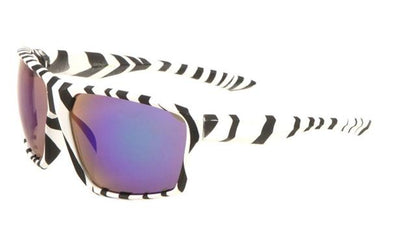 Oversized Sports Wrap Surfer skateboarding Graffiti Street Sunglasses Zebra Print Dark Blue Mirror Lens Unbranded bp0141-basic-plastic-sport-sunglasses-02