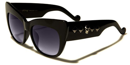 Designer Skull Cat Eye Sunglasses for women Black Gunmetal Smoke Lens Black Society bsc5201b