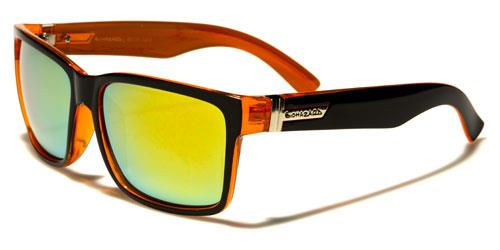 Designer Mirrored Classic Sunglasses BLACK ORANGE YELLOW MIRROR Biohazard bz135mixd