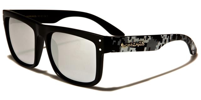 Classic Biohazard Unisex Graffiti Sunglasses Matt Black White Smoke Mirror Lens Biohazard bz66182b