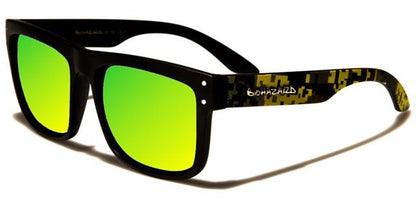 Classic Biohazard Unisex Graffiti Sunglasses Matt Black Yellow Yellow & Green Mirror Lens Biohazard bz66182d