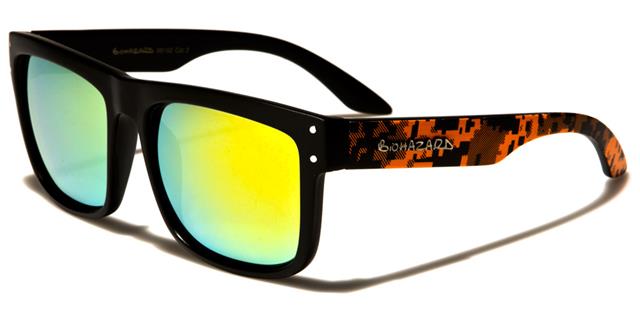 Classic Biohazard Unisex Graffiti Sunglasses Matt Black Orange Yellow Mirror Lens Biohazard bz66182f