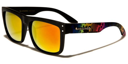 Classic Biohazard Unisex Graffiti Sunglasses Matt Black Multi Colour Orange & Red Mirror Lens Biohazard bz66182g