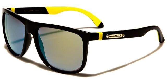 Biohazard Mirrored Classic Sunglasses Black Yellow Yellow & Green Mirror Lens Biohazard bz66184c