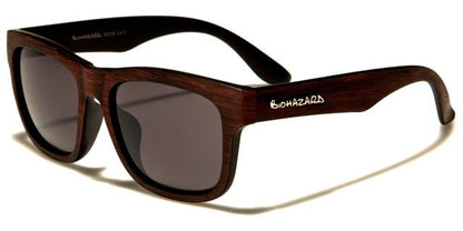 Biohazard Wooden Look Retro 80's Sunglasses Red Wooden Look Smoke Lens Biohazard bz66206b