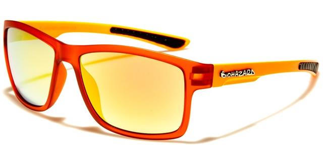 Men's Women's Large Classic Mirrored sunglasses Orange Orange Mirror Lens Biohazard bz66240b