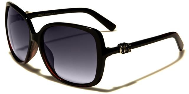 Designer Large Butterfly Sunglasses UV400 for Women Black & Brown/Smoke Lens CG cg36235c