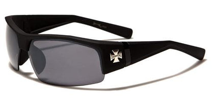 Choppers Biker Semi Rimless Sports Sunglasses for Men Matt Black Black Smoke Lens Choppers ch128mixb