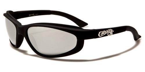 Choppers Biker Wrap Around Sports Sunglasses Matt Black Silver Mirror Lens Choppers ch130mixb