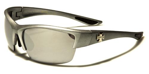 Men's Choppers Wrap Around Semi Rimless Biker Sunglasses Silver Mirror Lens Choppers ch137mixd