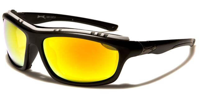Choppers Motorcycle Goggles Sunglasses with Foam Padding Matt Black/Grey/Orange mirror Lens Choppers cp928c
