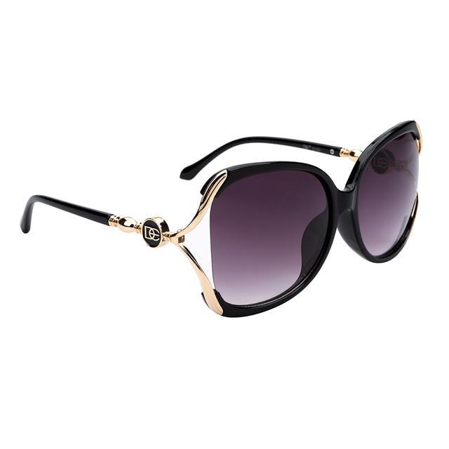 DE Designer Oversized Butterfly womens sunglasses UV400 Black Gold Smoke Gradient Lens DE de5100-1__14445.1511290641