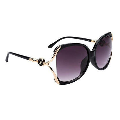 DE Designer Oversized Butterfly womens sunglasses UV400 Black/Gold/Smoke Gradient Lens DE de5100-1__14445.1511290641