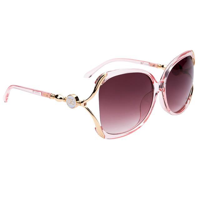 DE Designer Oversized Butterfly womens sunglasses UV400 Pink/Gold/Smoke Gradient Lens DE de5100-2__54751.1517250450